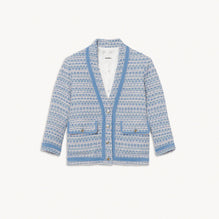 Women Tweed Jacket - Blue/Pink