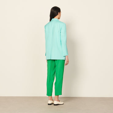 Women Oversized Tailored Jacket - Turquoise