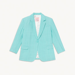 Women Oversized Tailored Jacket - Turquoise