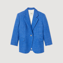 Women Oversized Tailored Jacket - Cobalt Blue