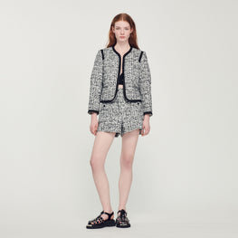 Women Tweed Jacket - Noir