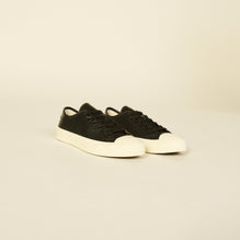 Men Low-Top Leather Trainers - Black