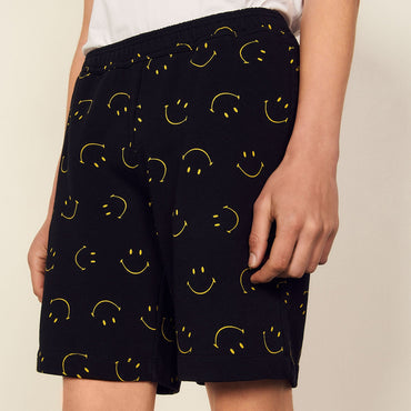 Men Smiley® Printed Shorts - Black