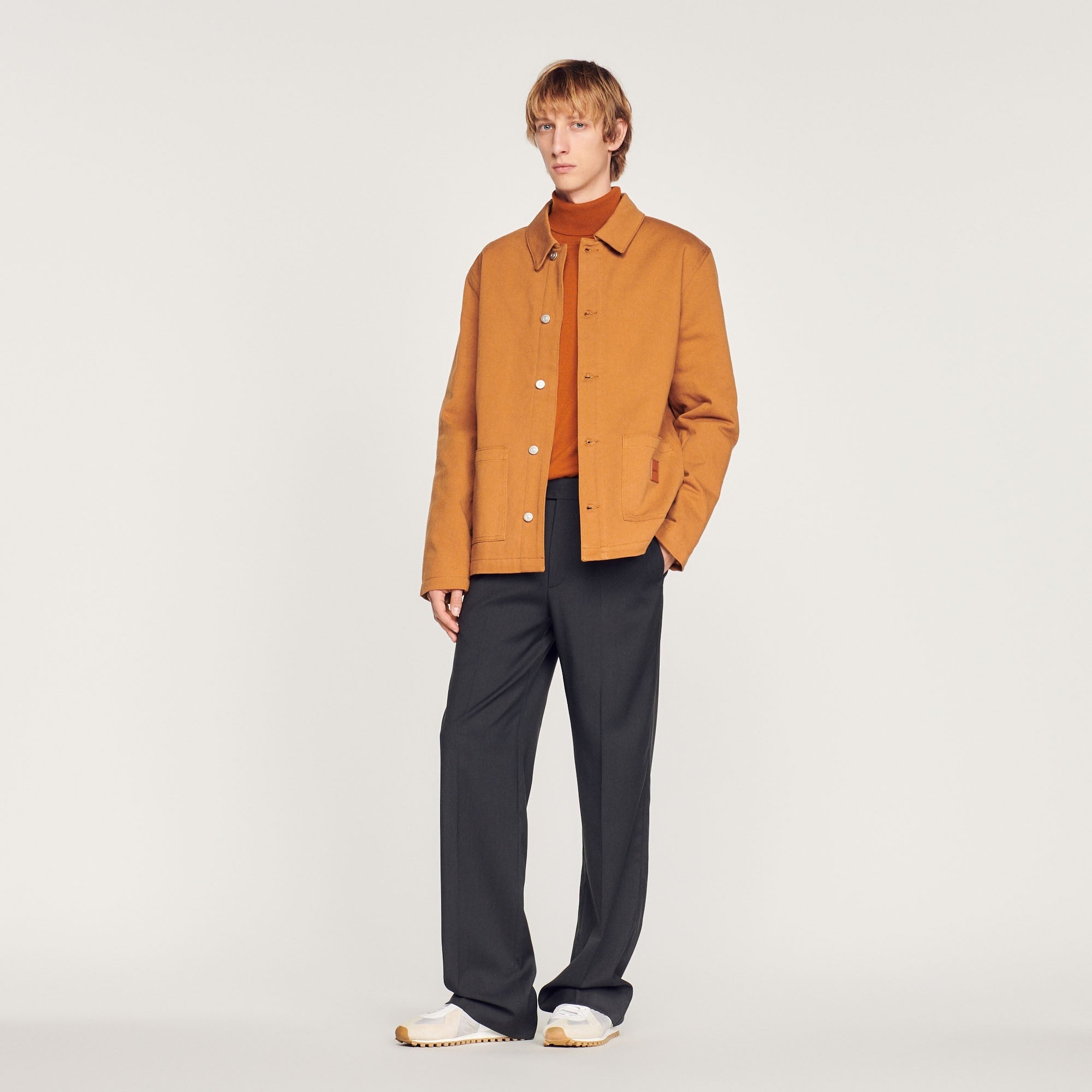 Men Cotton Worker Jacket - Camel