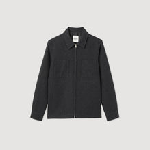 Men Wool Overshirt - Heather Charcoal