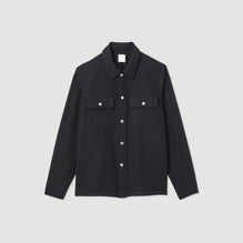 Men Wool Overshirt - Black