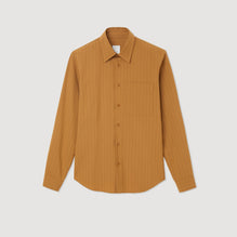 Men Striped Flowing Shirt - Camel