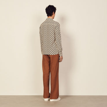 Men Printed Shirt - Cream