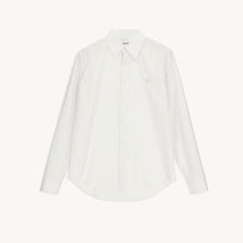 Men Cotton Shirt With Signature Embroidery - Ecru