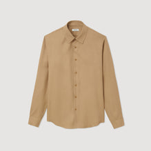 Men Flowing Long-Sleeved Shirt - Beige