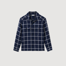 Men Check Overshirt - Navy Blue