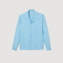 Men Floaty Shirt With Spread Collar - Sky Blue