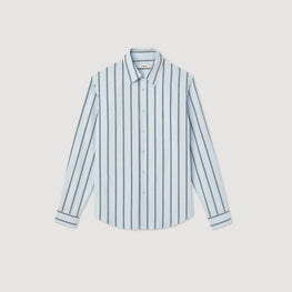 Men Striped Shirt - Light Blue