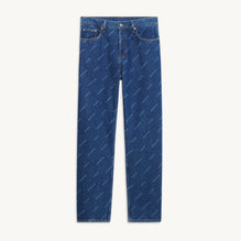 Men Sandro Paris Printed Jeans - Blue Vintage - Denim