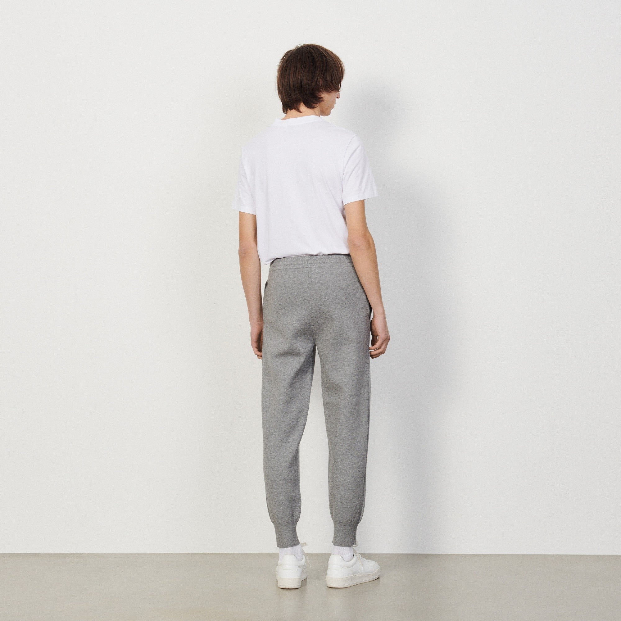 Men Knit Jogging Bottoms - Mocked Grey