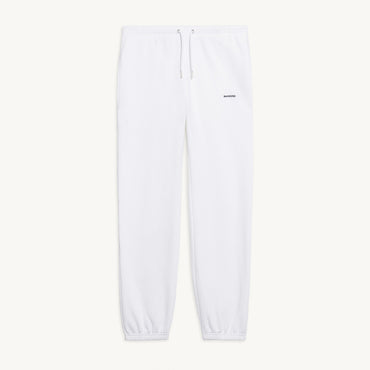 Men Embroidered Fleece Jogging Bottoms - White