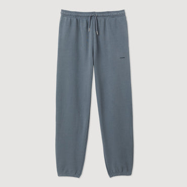 Men Embroidered Fleece Jogging Bottoms - Dark Grey