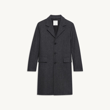 Men Long Wool Coat - Grey