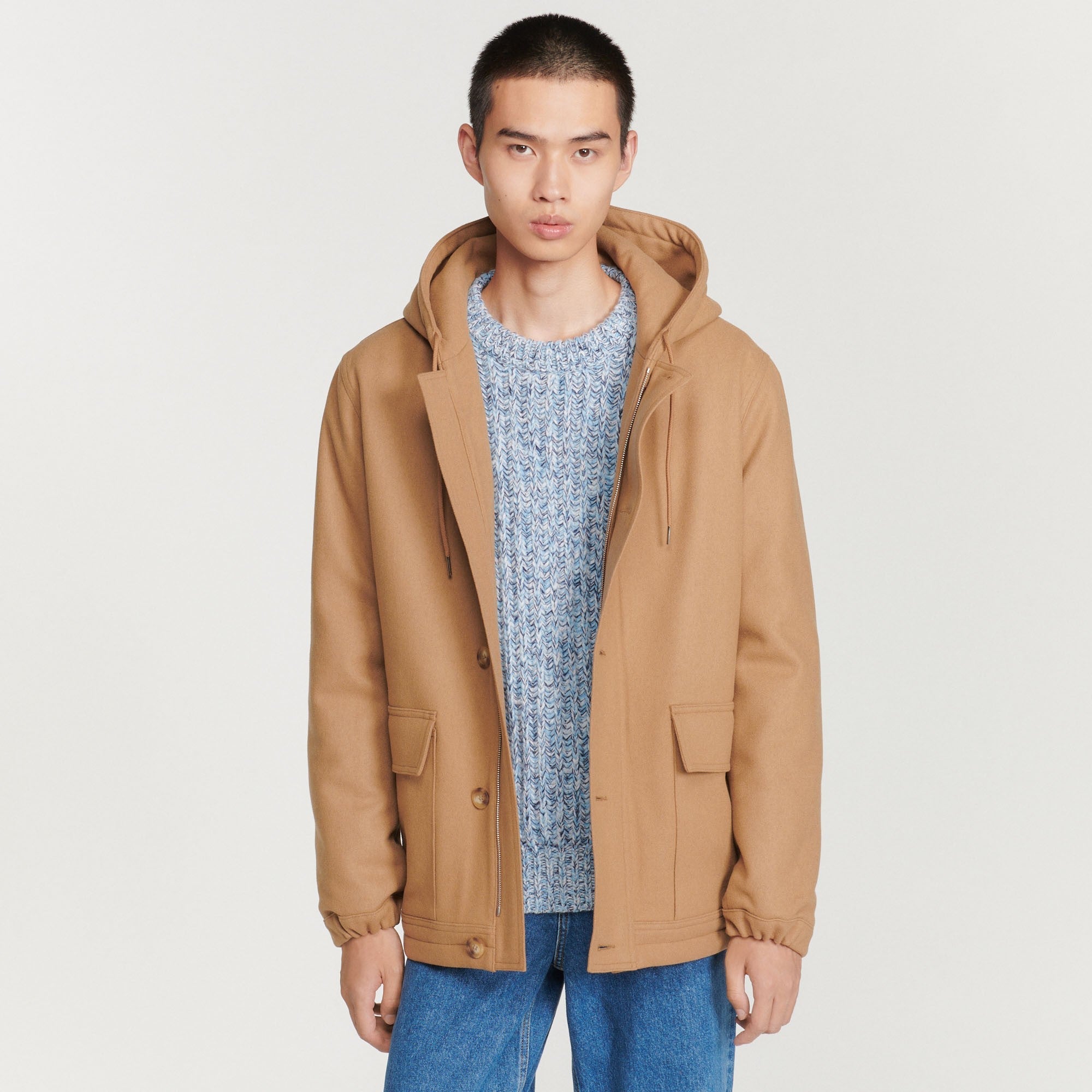 Men Wool Cloth Coat - Camel