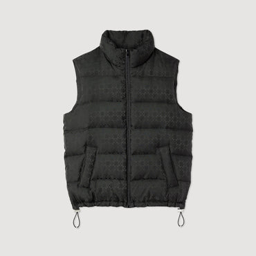 Men Sleeveless Padded Sandro Logo Jacket - Black