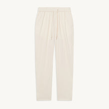 Men Cotton Carrot-Fit Trousers - Off-White