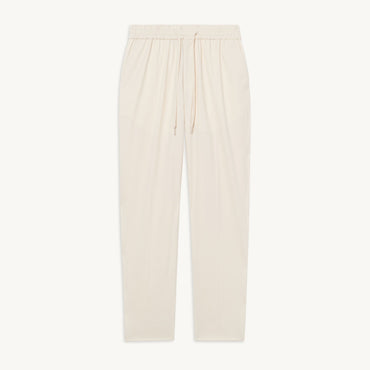 Men Cotton Carrot-Fit Trousers - Off-White