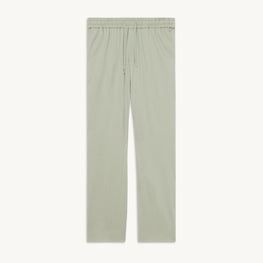 Men Cotton Carrot-Fit Trousers - Light Green