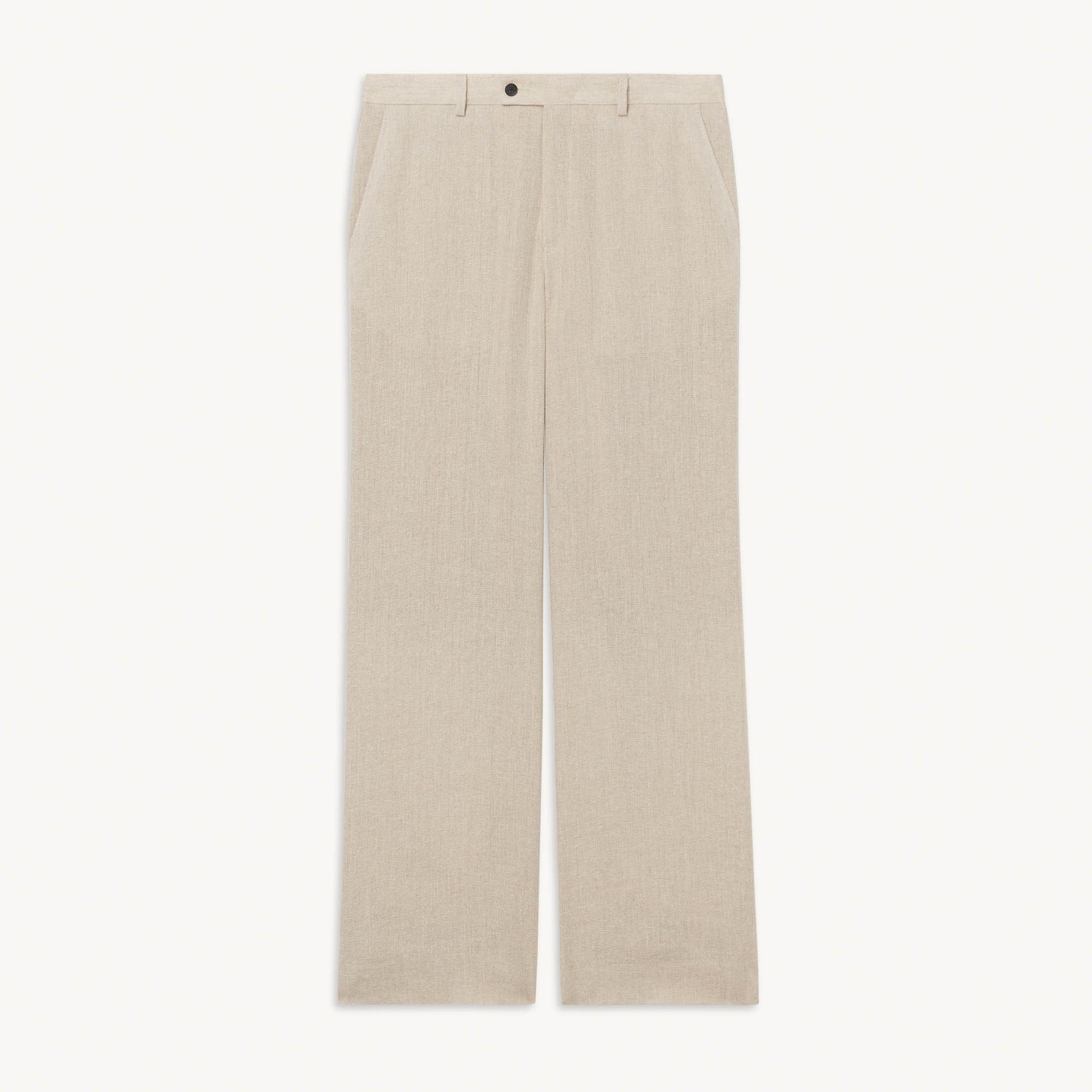 Men Linen Suit Trousers - Sand