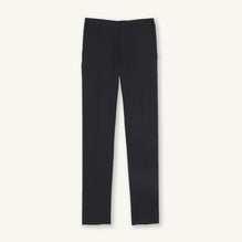 Men Straight-Leg Virgin Wool Trousers - Navy Blue