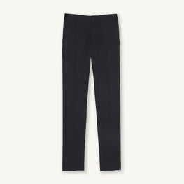 Men Straight-Leg Virgin Wool Trousers - Navy Blue