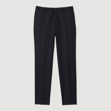 Men Virgin Wool Suit Trousers - Mocked Navy