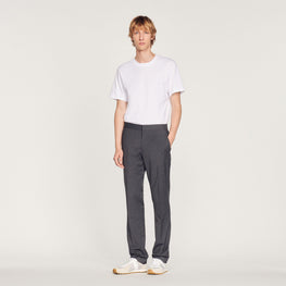 Men Virgin Wool Trousers - Mocked Grey