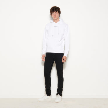 Men Hoodie Sweatshirt With Logo Embroidery - White