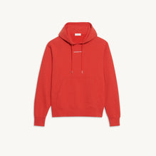 Men Hoodie Sweatshirt With Logo Embroidery - Red