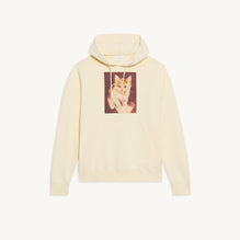 Men Cotton Hoodie With Artwork - Beige