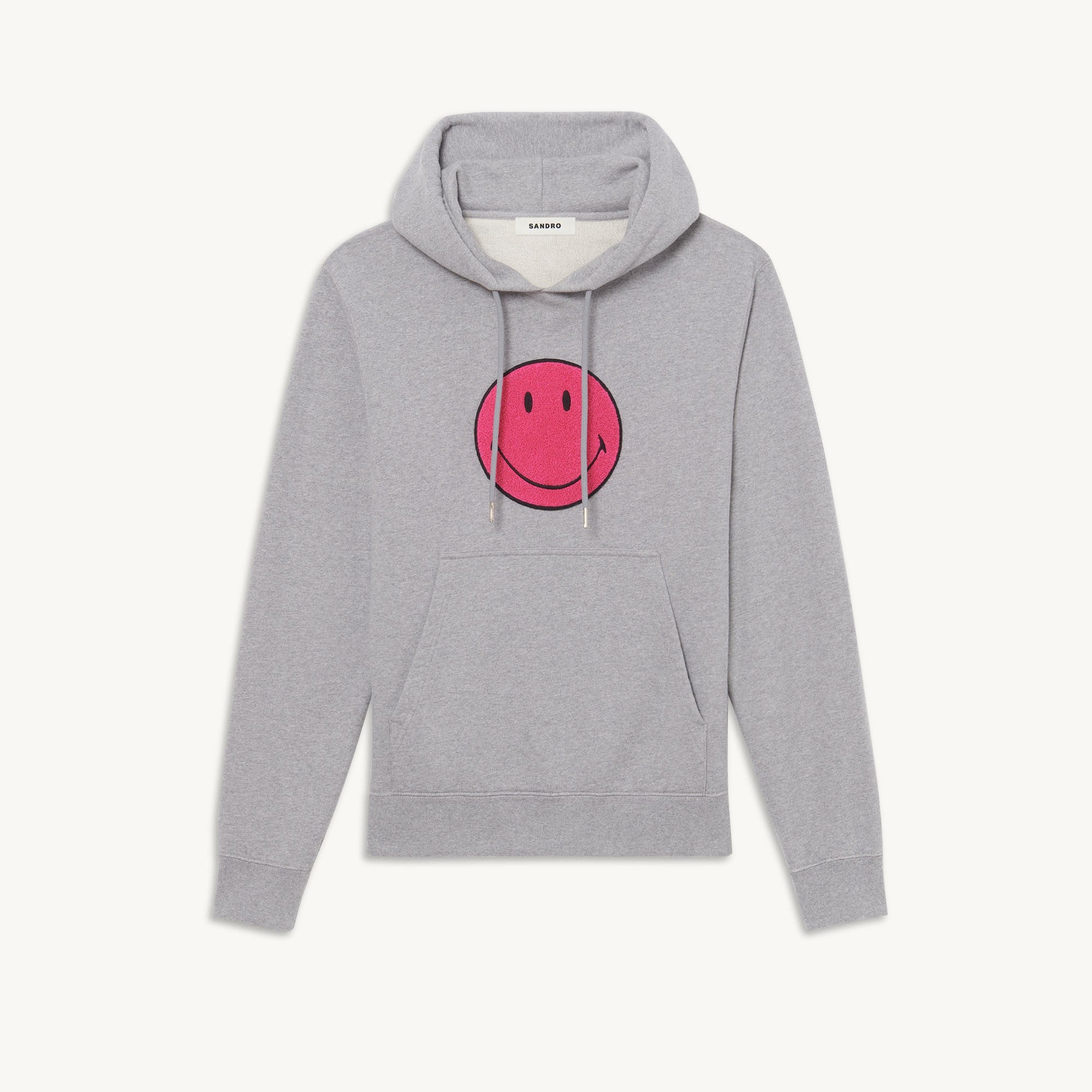 Men Smiley® Hoodie With Patch - Mocked Grey