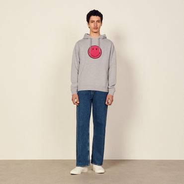 Men Smiley® Hoodie With Patch - Mocked Grey