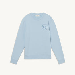 Men Embroidered Sweatshirt - Sky Blue