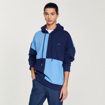 Men Oversized Fleece Hoodie - Bleu / Marine