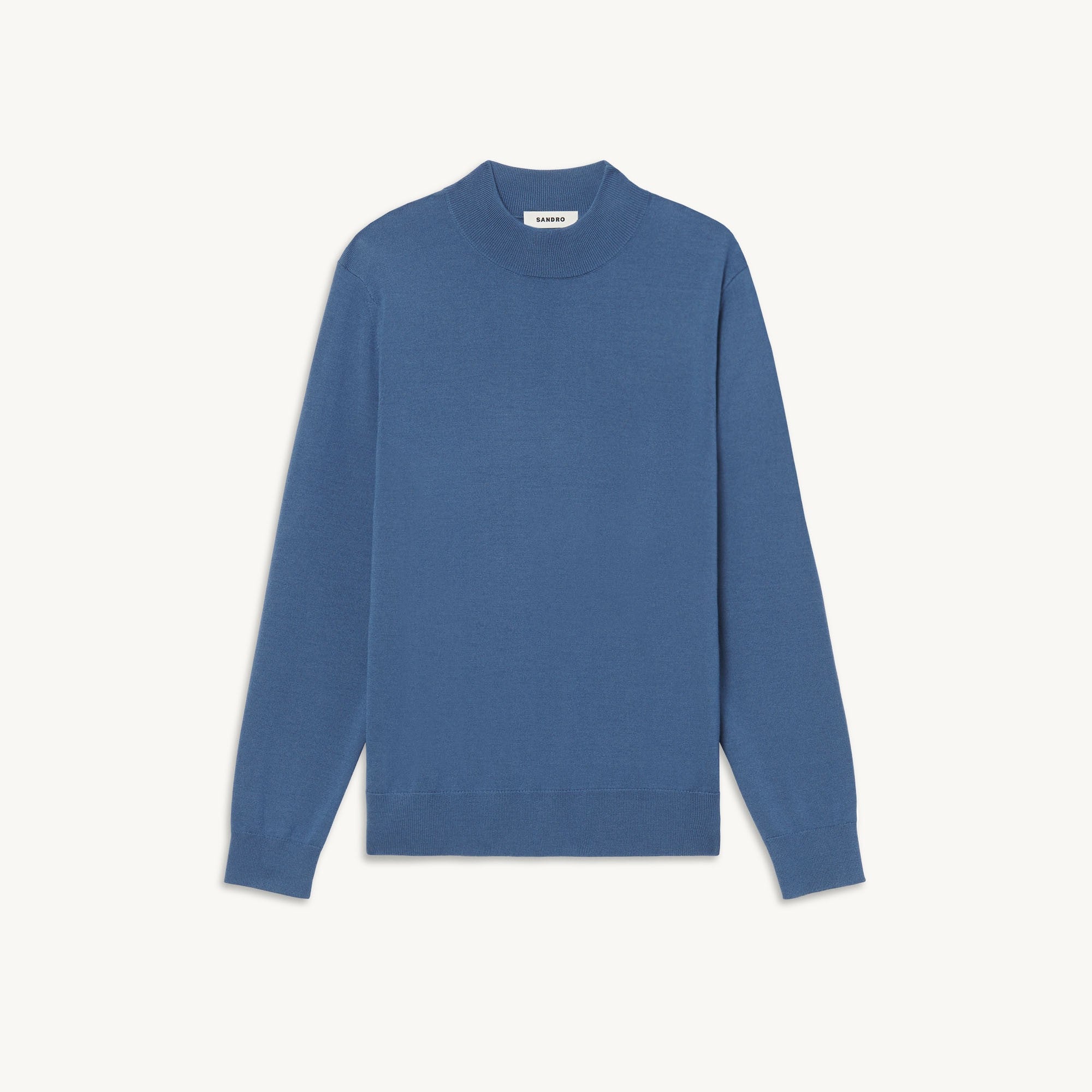 Men Funnel Neck Sweater - Blue Grey