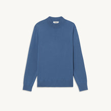 Men Funnel Neck Sweater - Blue Grey