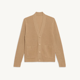 Men Wool Cardigan - Beige