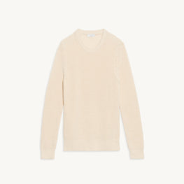 Men Cotton And Silk Sweater - Ecru