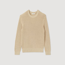 Men Cotton And Silk Sweater - Beige