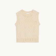 Men Woollen Vest Top - Ecru