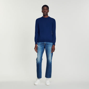 Men Cashmere Sweater - Bright Blue