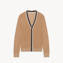 Men Fine Knit Cardigan - Camel