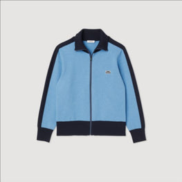 Men Two-Tone Zip Cardigan - Blue