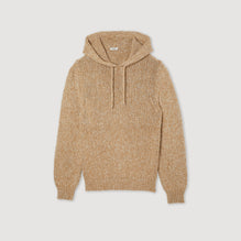 Men Oversized Knit Hoodie - Beige