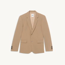 Men Virgin Wool Suit Jacket - Beige